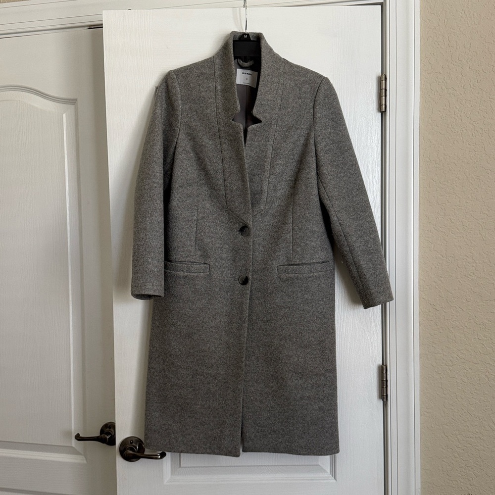 Old Navy Gray Wool Blend Long Coat
